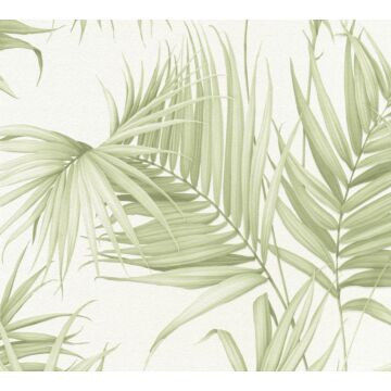 wallpaper figurative design green, cream beige and white from Michalsky Living
