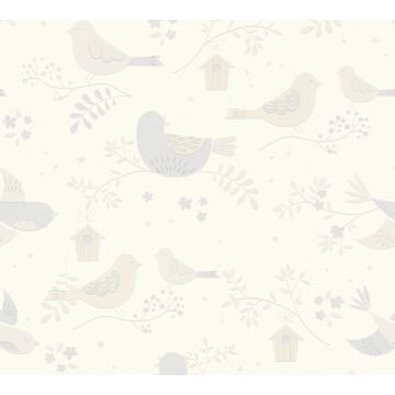 wallpaper birds beige and gray from A.S. Création