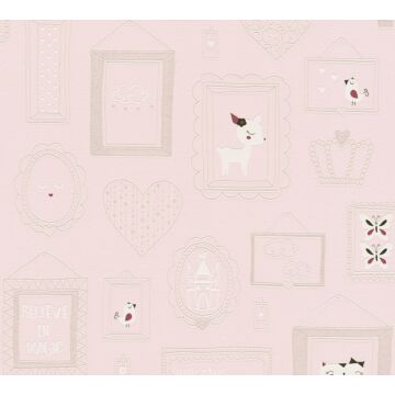 wallpaper picture frames soft pink from A.S. Création
