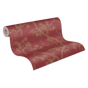 wallpaper oriental motif red and gold from Livingwalls