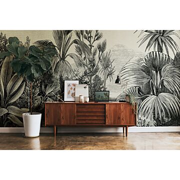 wall mural jungle gray, beige and black from One Wall one Role