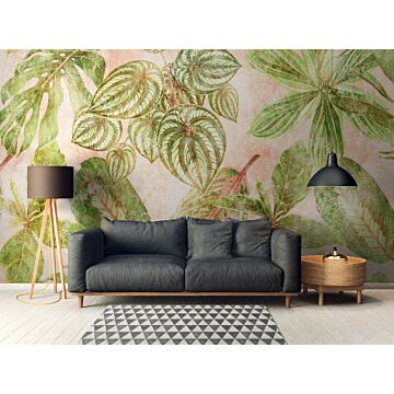 wall mural jungle green and pink from One Wall one Role