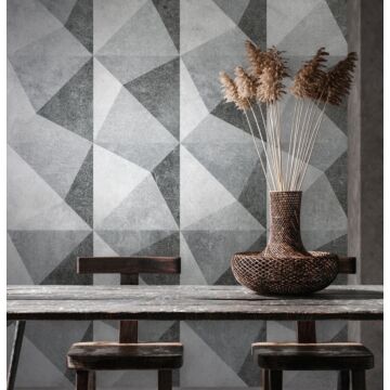 wall mural 3D print blue and gray from One Wall one Role