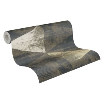 wallpaper 3D print gray, gray and gold from Livingwalls