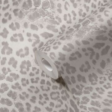 wallpaper leopard skin gray and white from Livingwalls