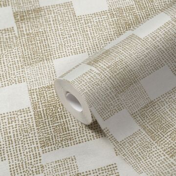 wallpaper geometric motif gold and white from Livingwalls