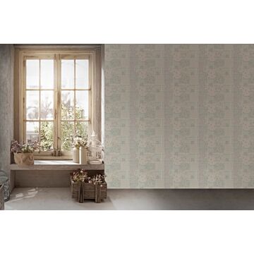 wallpaper floral pattern light blue, gray and white from Livingwalls