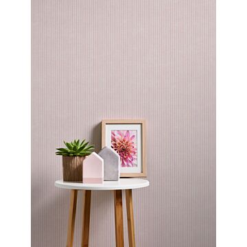 wallpaper stripes cream beige and pink from Livingwalls
