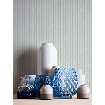 wallpaper stripes cream beige and blue from Livingwalls